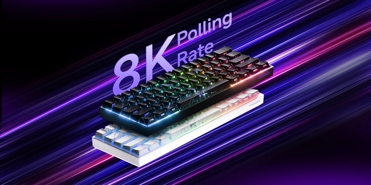 Akko MonsGeek FUN60 Mechanical Keyboard Magnetic Switch 60% Gaming Keyboards Rapid Trigger 0.01mm 8K ARGB HE/TMR Custom Keyboard