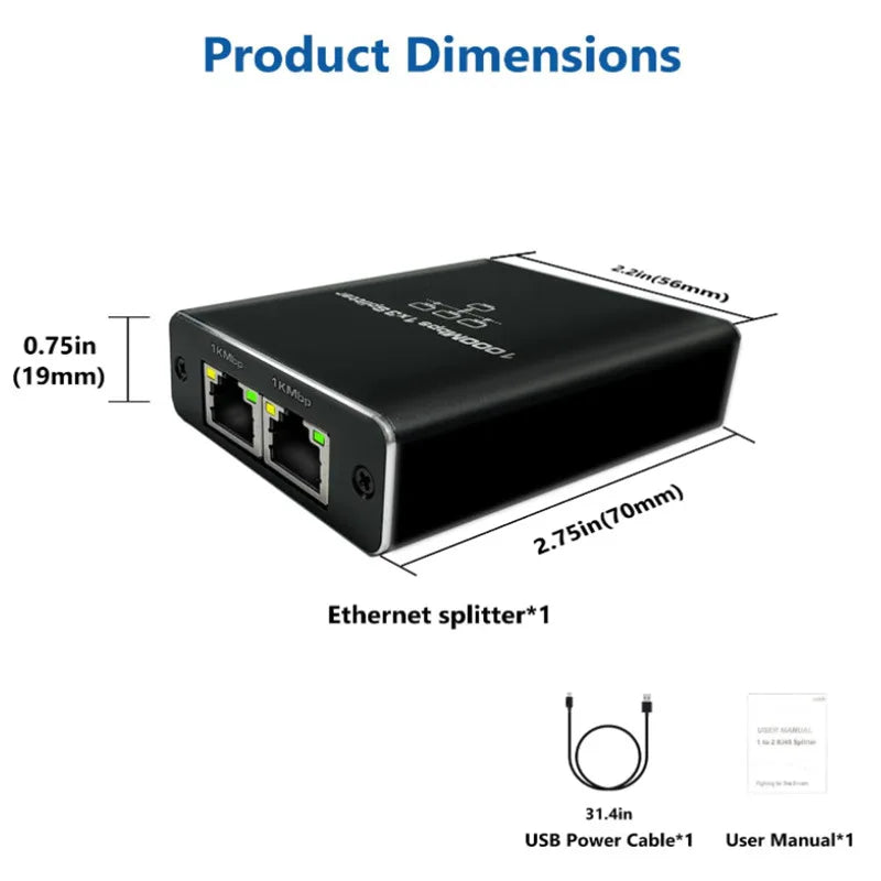 RJ45 Splitter 1 in 2/3/4 Out Network  1000Mbps RJ45 Adapter Gigabit Converter Internet Ethernet 8P8C Extender Plug Extension