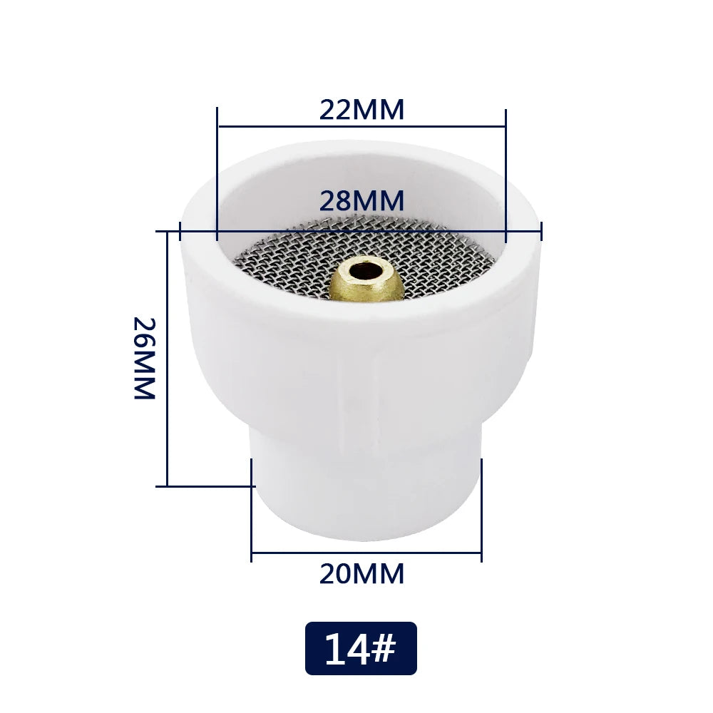 10# 12# 14# 16# 24# White Ceramic Nozzle Alumina Cup For WP9/20/17/18/26 Tig Welding Torch #10 Ceramic White TIG Welding Cup