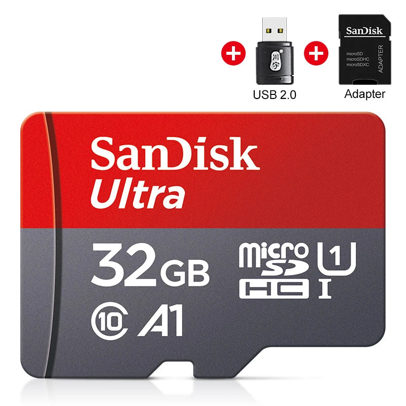 Sandisk Memory Card 256GB 128GB 64GB 32GB TF Micro SD Card Class 10 UHS-1 Flash Card Memory for Smartphone PC+Card Reader