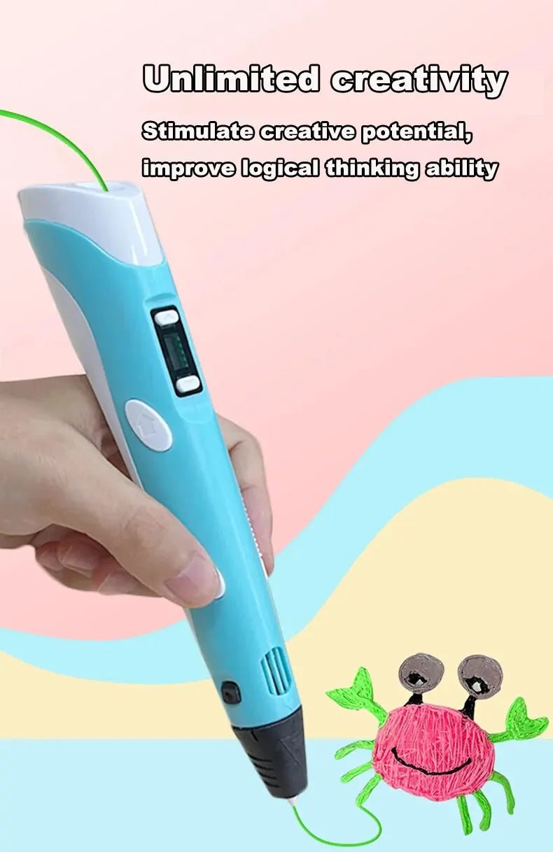 HOMEFISH Electronic 3D Printing Pen with 9M PLA Consumables High-Temperature 3D Graffiti Tool Intelligent Toy Gift
