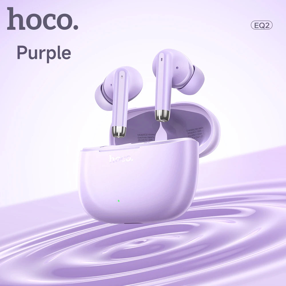 HOCO EQ2 True Wireless Bluetooth 5.3 Earbuds Touch Control Stereo In-Ear Headphones Built-In Microphone Sports Compatible