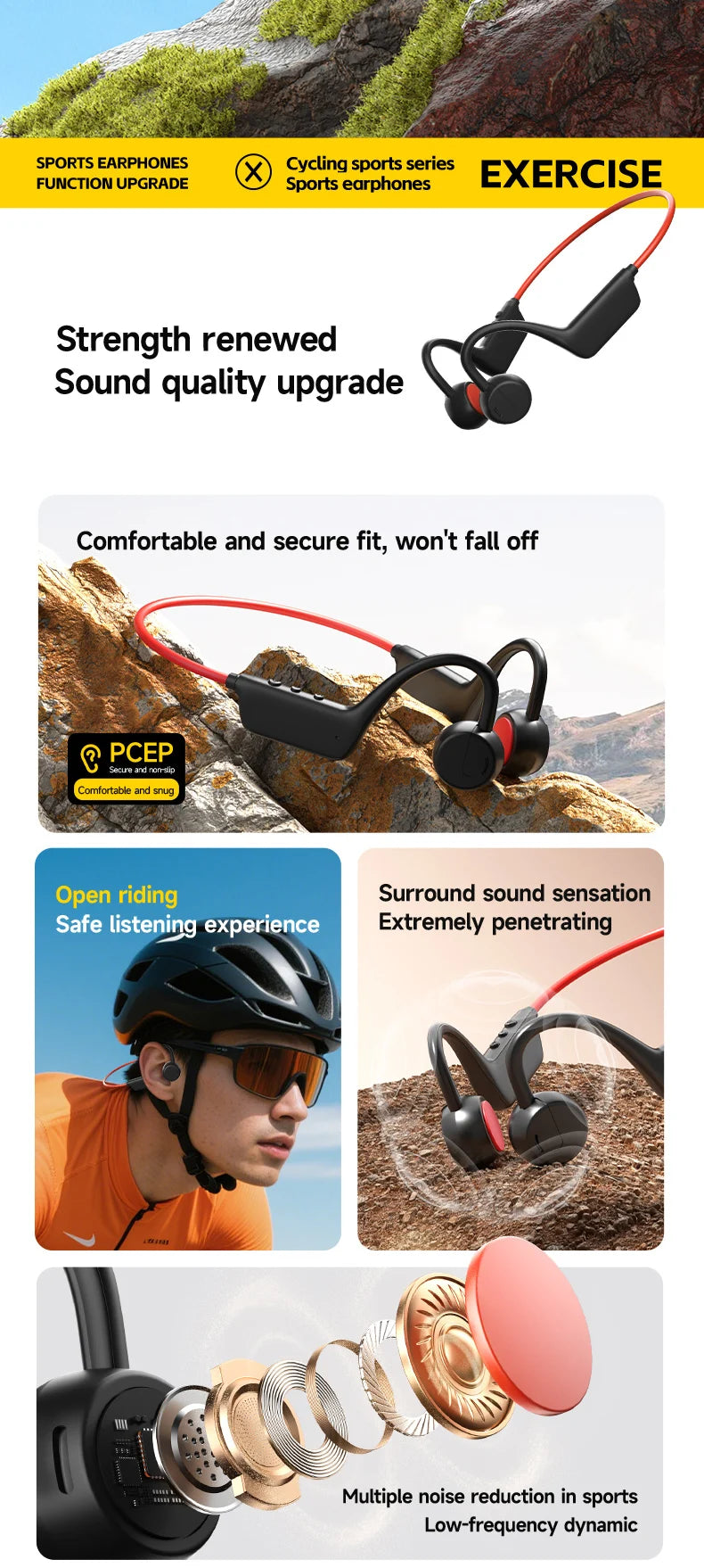 Lenovo Bone Conduction Headset Bluetooth 5.4 With Mic Waterproof Exercise Fitness Wireless Swimming Sports Headphone New 2026