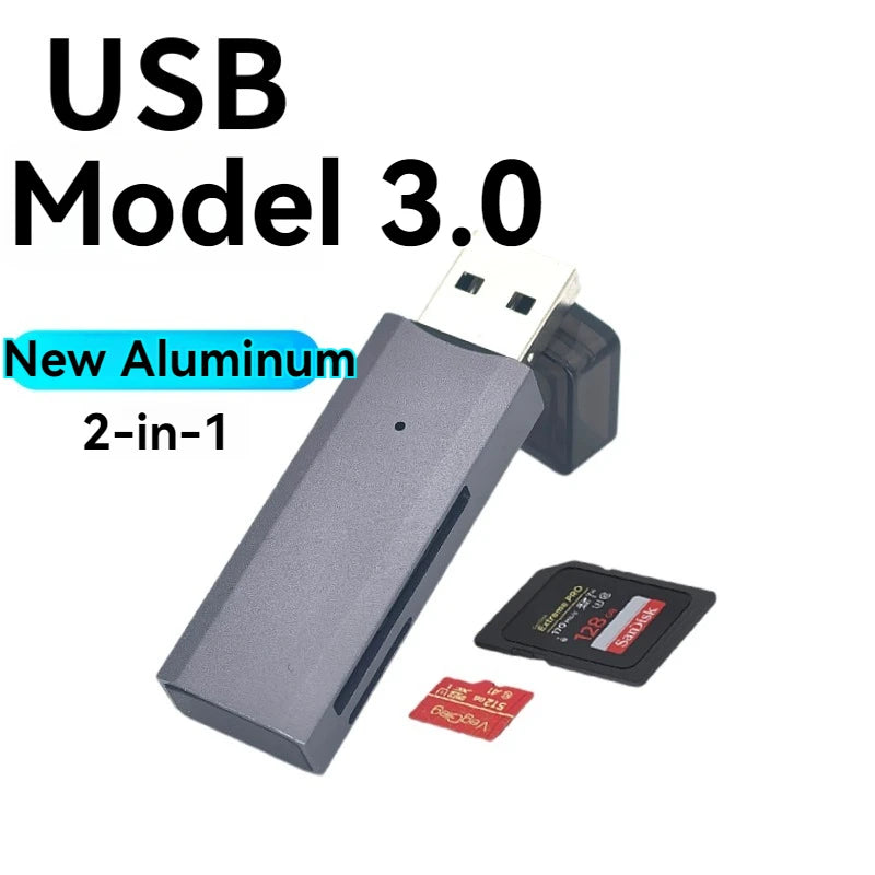 2-in-1 Multi Functional  USB 3.0 Card ReaderMiniSD TFMemoryCardReaderUSBFlashDrive CardreaderAdapter For PCLaptops Accessories