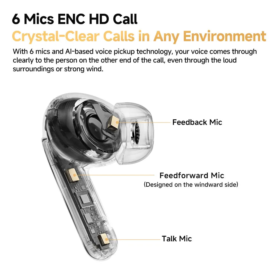 QCY MeloBuds Pro Adaptive Hybrid Active Noise Cancelling Wireless Earbuds 46dB Bluetooth 5.3 LDAC Hi-Res Audio 34H Earphones
