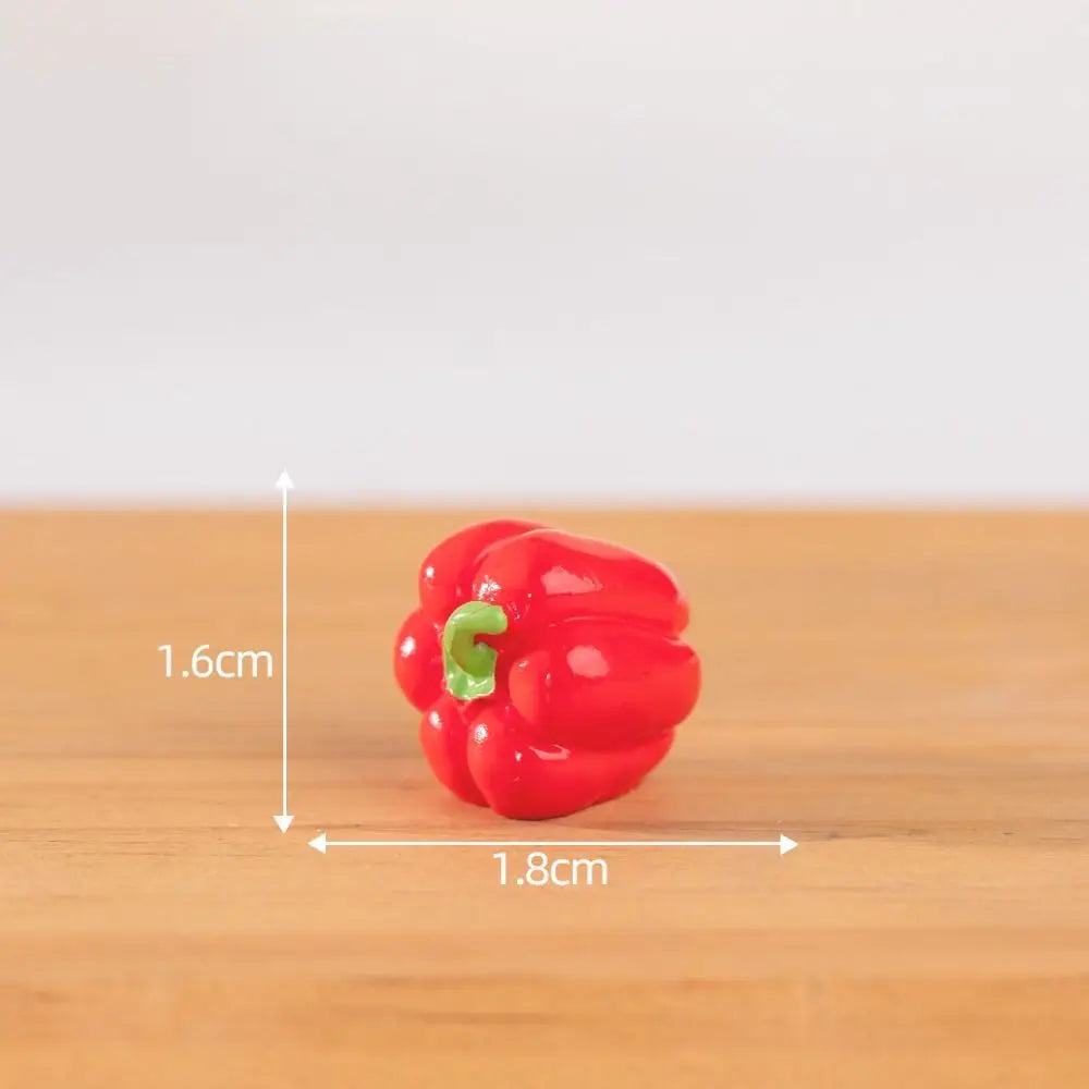 Mini Vegetable Figurines Resin Garlic Red Pepper Lettuce Cucumbers Pumpkin Ginger Baskets Diy Dollhouse Kitchen Vegetable Model