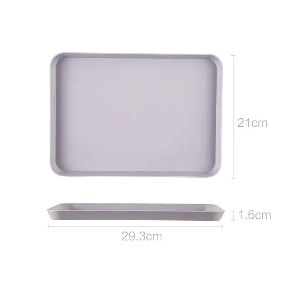 Restaurant Plastic Serving Tray Home Tea Fruit Dessert Tray Anti-Slip Resistant Food Cooking Storage Tray Kitchen Organizer