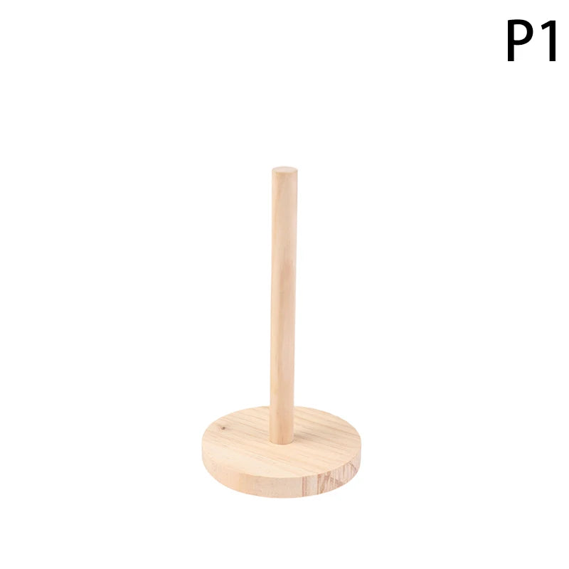 1PC Easy To Assemble Wooden Paper Towel Holder For Kitchen, Living Room, And Bedroom - Vertical Tissue Rack For Home Decoration
