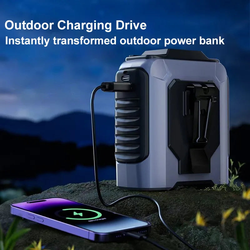 2026 NEW Rechargeable Portable Hands-Free Mini Fan Large Battery With Flashlight 5th Speed Suitable For Outdoor Work Lighting