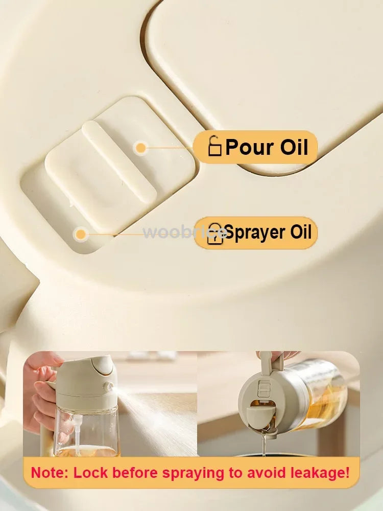 2 in 1 Pour Spray Sprayer Kitchen Fryer Air Spray Oil Dispenser Bottle for Olive Oil Cooking Frying BBQ Camping Large Capacity