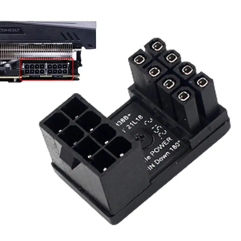 Graphics Card Adapter For PC 6/8 Pin Connector Power Adapter 180 Degree Angled Adapter Steering Connector Board GPU Adapter For