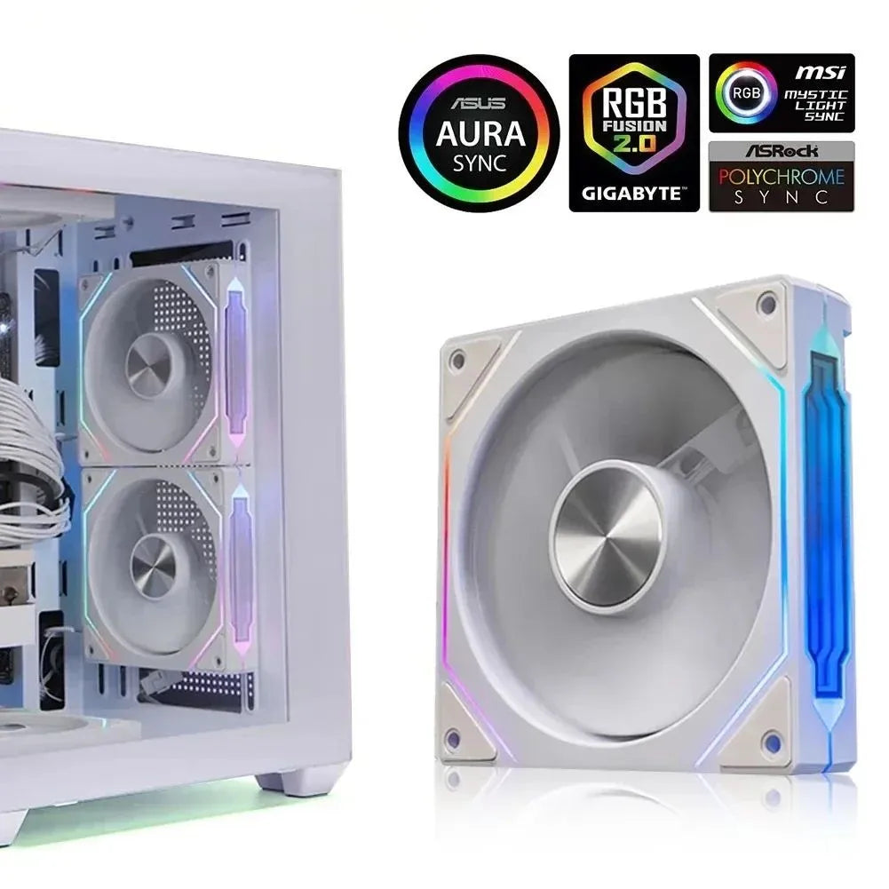 LDPCSJ PRISM 4 RS 12cm ARGB 4 Pin Computer Case Fan Quiet Cooling 12V Large Air Volume 800-1600RPM for Desktop Gaming PC Build