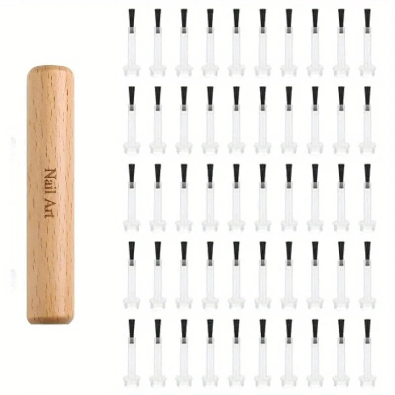 Professional Nail Art Brush Set with Detachable Wooden Grip-Multi-Functional Nail Polish Brushes,Nail Art Tools,Nail Accessories