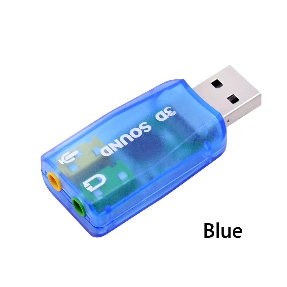 External USB Sound Card 3D Audio Headset Microphone Adapter for PC Desktop Support for Three-dimensional Sound Plug And Play