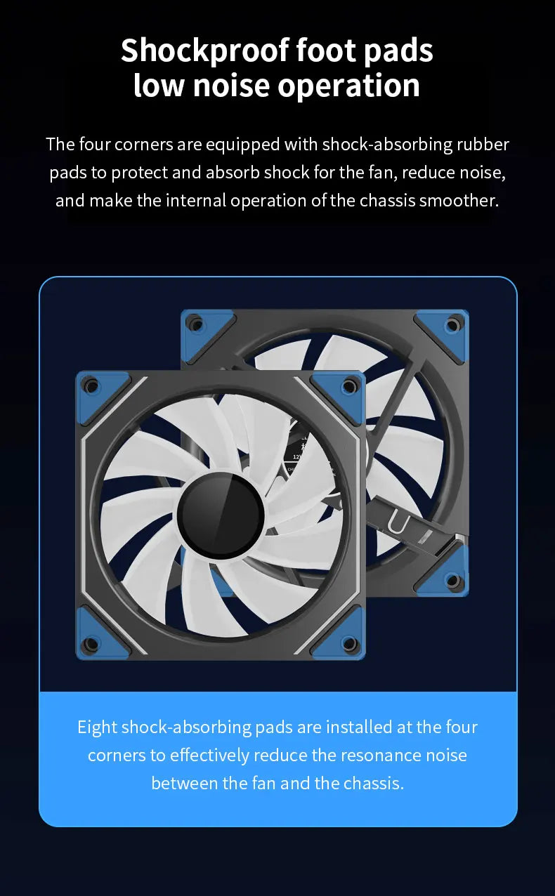 TEUCER LJ-4Pro Computer Case Fan ARGB Mirror Cycle 120mm 4Pin PWM PC Quiet Cooling Fan Low Noise Chassis Fan