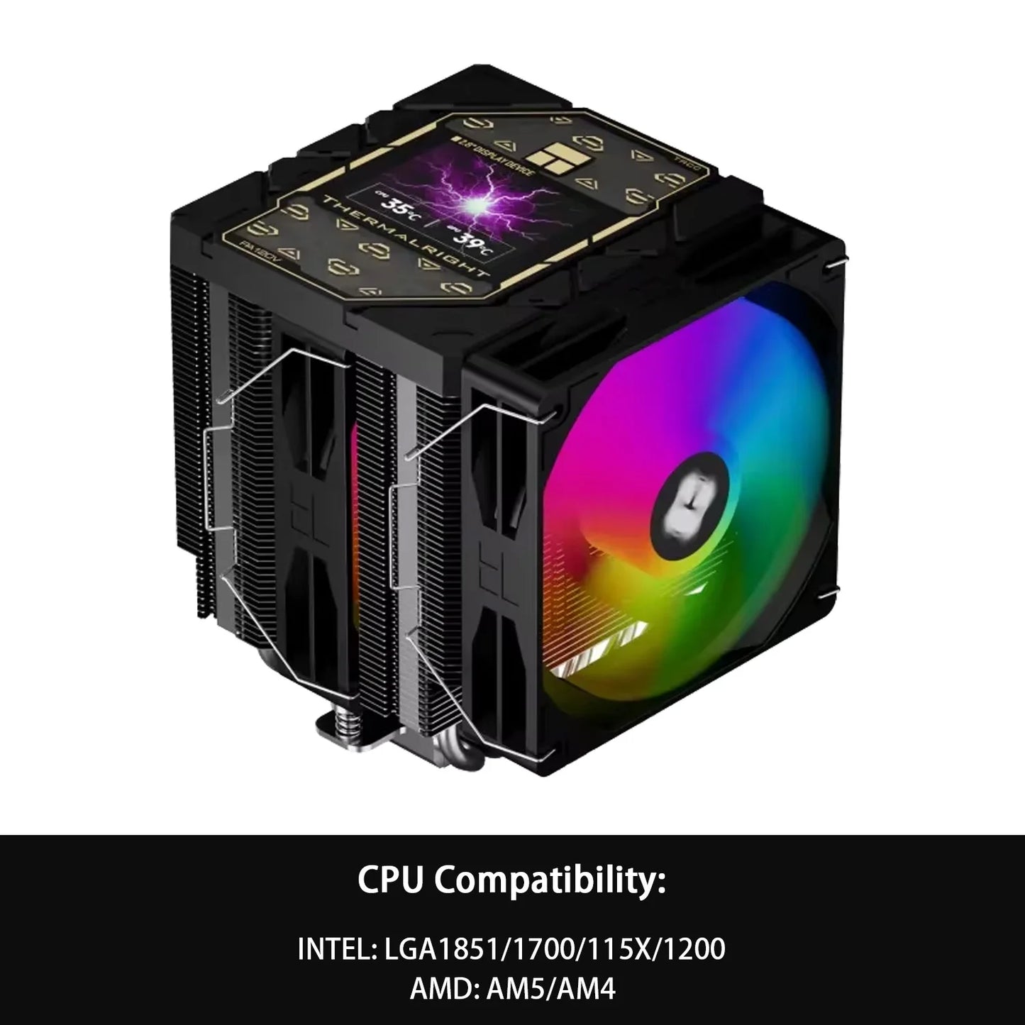 Thermalright Peerless Assassin 120 ARGB Digital Black CPU Air Cooler Supports LGA1851/1700/115X/1200/ AMD AM4/AM5