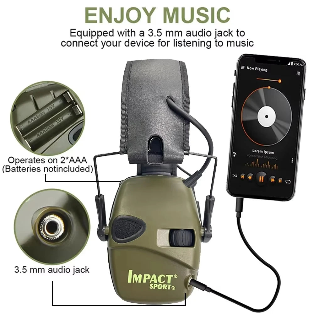 Outdoor Tactical Electronic Shooting Earmuff Active Anti-noise Headset Impact Sound Amplification Hearing protector