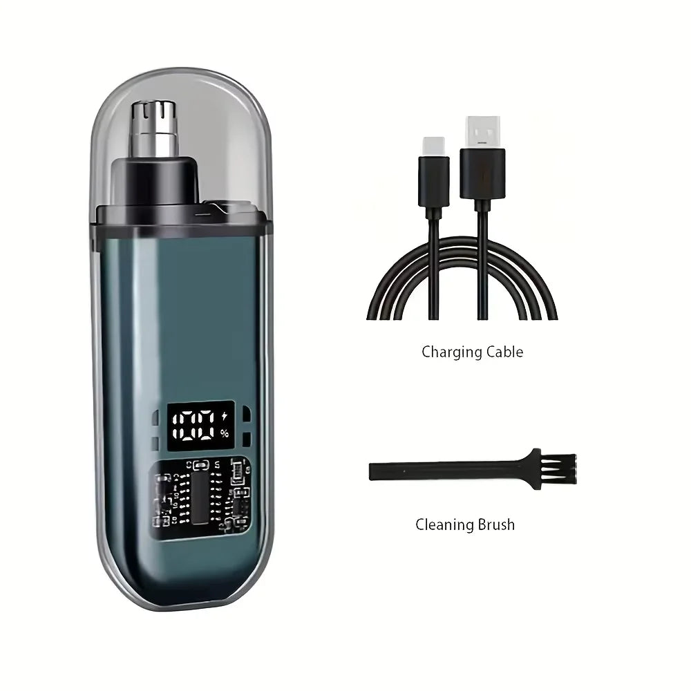 USB Rechargeable Nose and Ear Hair Trimmer for Men, Mini Portable Electric Clipper, Quick Charging, Low Noise, Compact, Washable