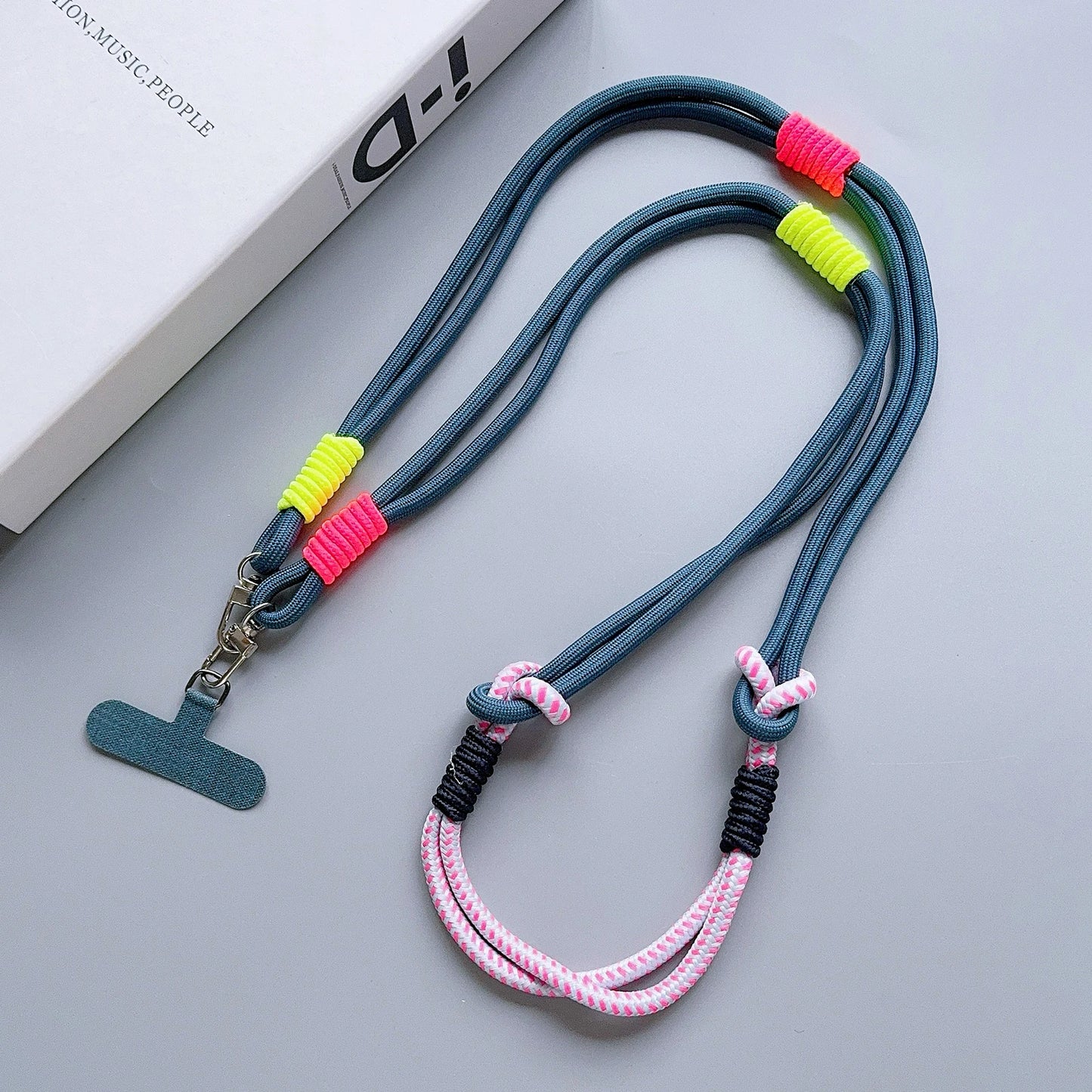 Universal Lanyard Double Color Mobile Phone Strap Fashion Safety Rope Shoulder Long Diagonal Span Trendy Accessory