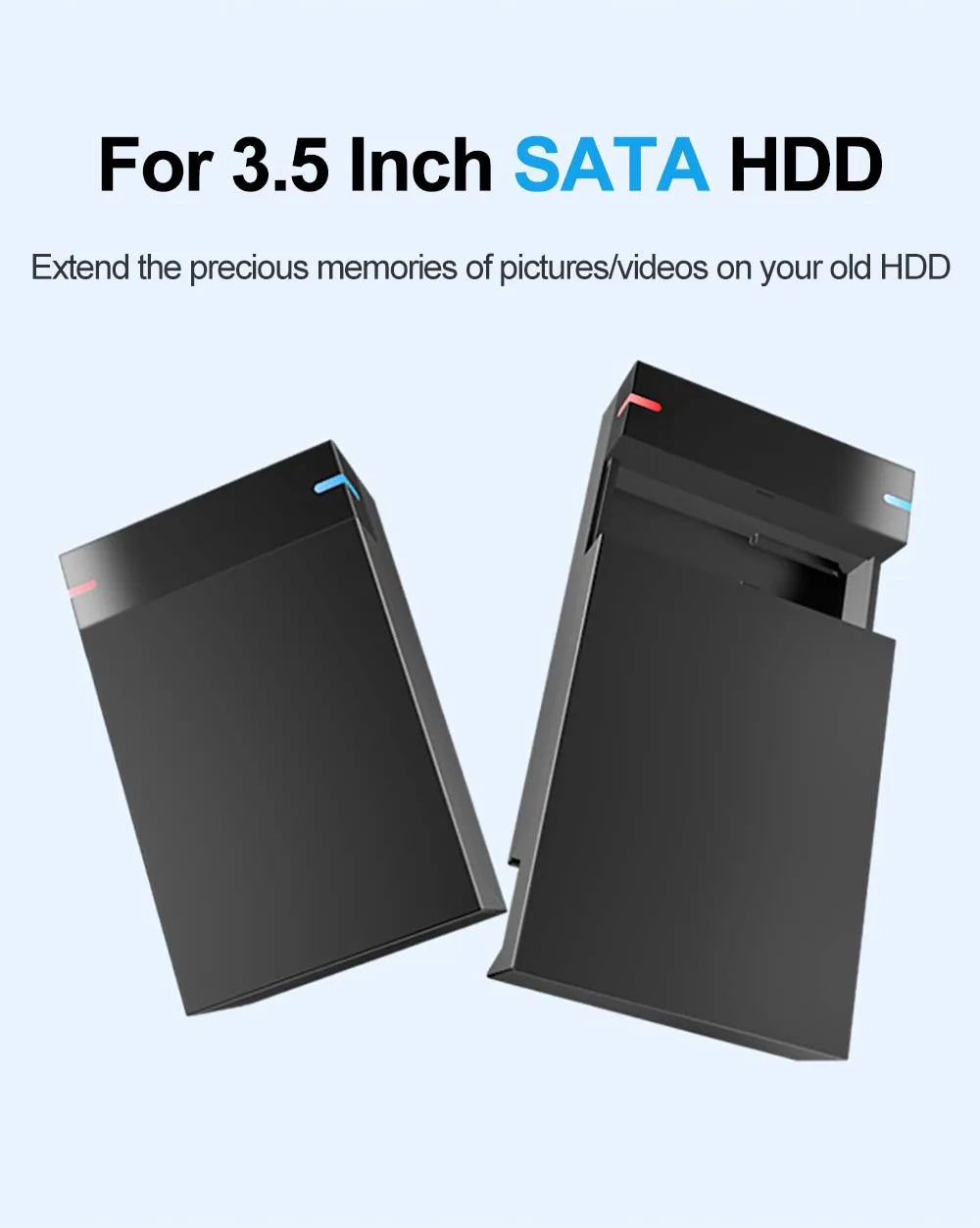 Portable 3.5 Inch USB 3.0 External Hard Drive Case Box Enclosure SATA SSD HDD 10TB Transmission for PC Laptop TV Cellphone