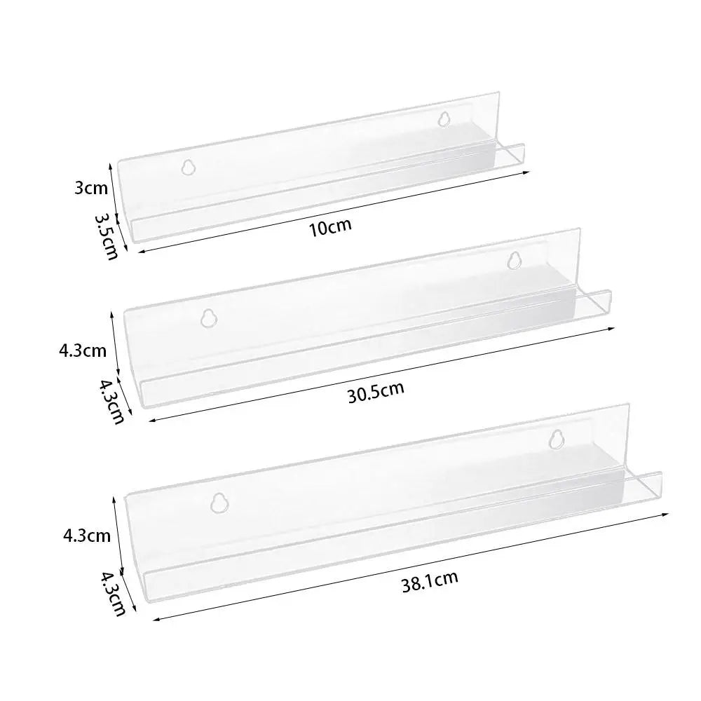 4"/12"/15" Vinyl Record Shelf Wall Mount Clear Lightweight Floating Shelves for Books Wall Decor Acrylic Magazine Rack Picture