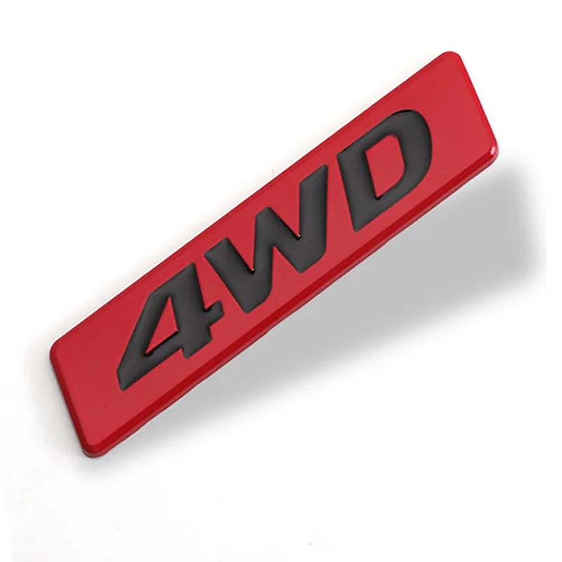 3D Metal 4WD Logo Decals Emblem Badge Car RearTrunk Fender Adhesive Badge Body Sticker ForToyota RAV 4 Hyundai Honda Accessories