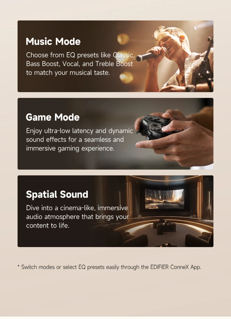 Edifier A6 Open Ear Bluetooth Earphones Ear Hook Headphones Hi-Res Wireless Audio IP55 Waterproof 40hrs Playtime LDAC Codec