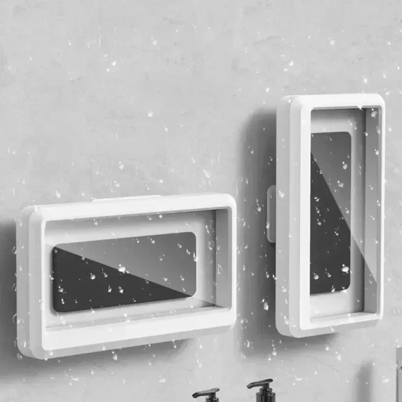 Waterproof Anti-Fog Touch Screen Shower Phone Holder No Drill Wall Mount Bracket Fits 4.7-7 Inch Phones For Bathroom Kitchen Toilet