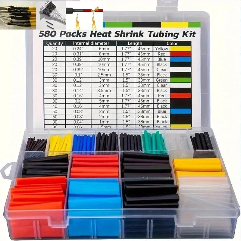 Thermal-Activated Cable Sleeve Shrinkable Wire Protector Kit Insulation Tubes for DlY Proiects Automotive Electronics Repair