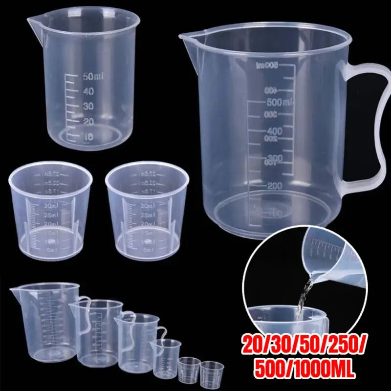 Aleekit Premium Clear Plastic Graduated Measuring Cup Pour Spout Without Handle Kitchen Tool Multifunctional Clear Measuring Cup