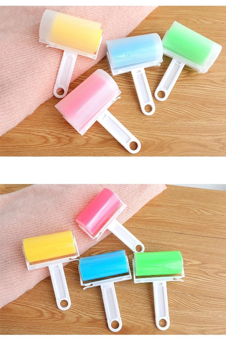 Washable Clothes Hair Sticky Roller Reusable Portable Home Clean Pet Hair Remover Sticky Roller Carpet Bed Sofa Dust Collector