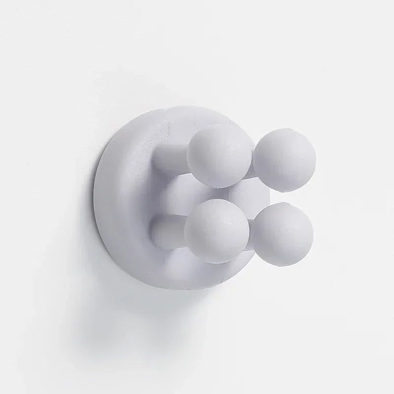 Silicone Toothbrush Holder Multi-Function Waterproof Self Adhesive Hook for Wall for Hanging Bathroom Kitchen Living Room