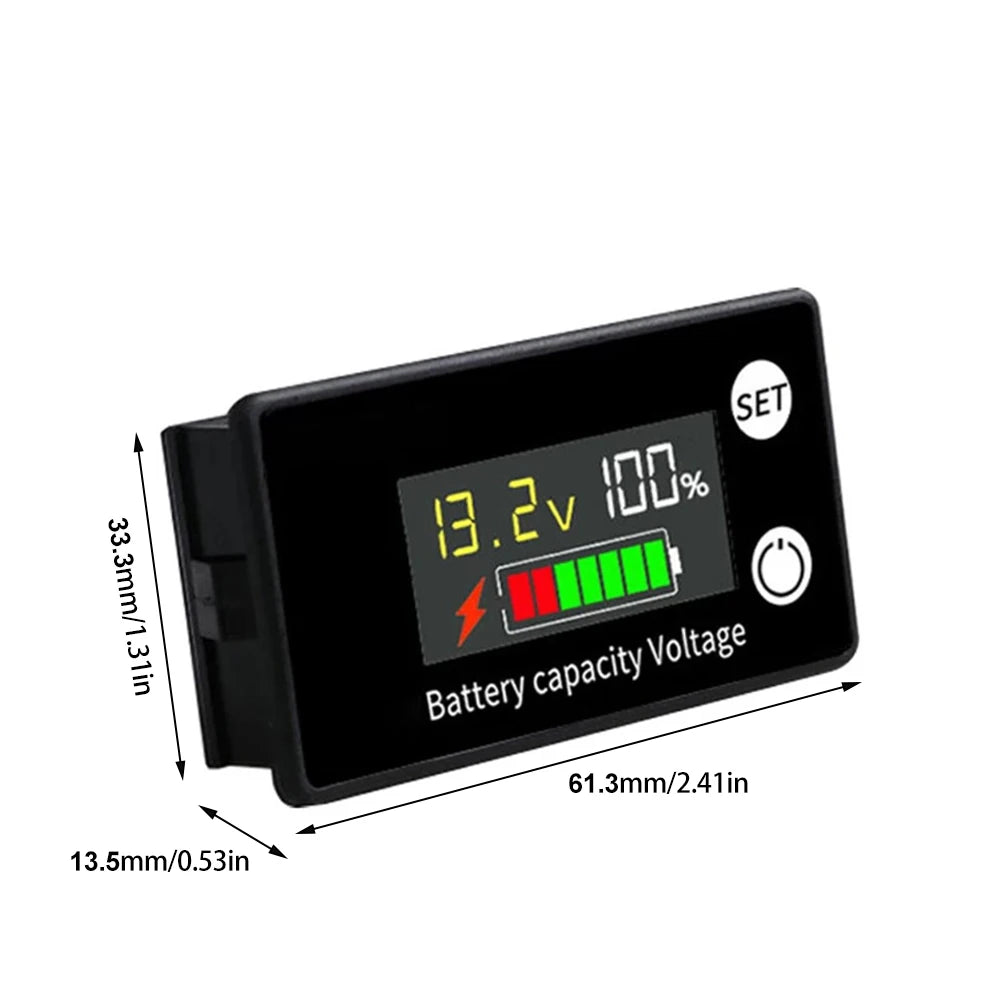 DC 8V-100V Battery Capacity Indicator Lead Acid Lithium LiFe PO4 Car Motorcycle Voltmeter Voltage Gauge 12V 24V 48V 72V