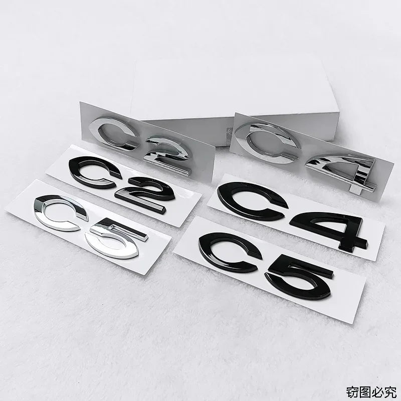 C2 C4 C5 Logo ABS 3D Car Rear Trunk Badge Sticker Styling for Citroen Brand Emblem Auto Body Decals Auto Modified Accessories