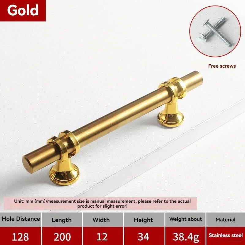 Handles Drawer Cabinet Furniture Kitchen Handles for Cabinet Knob Door Drawer Furniture Kitchen Knob Modern Simple Golden Silver