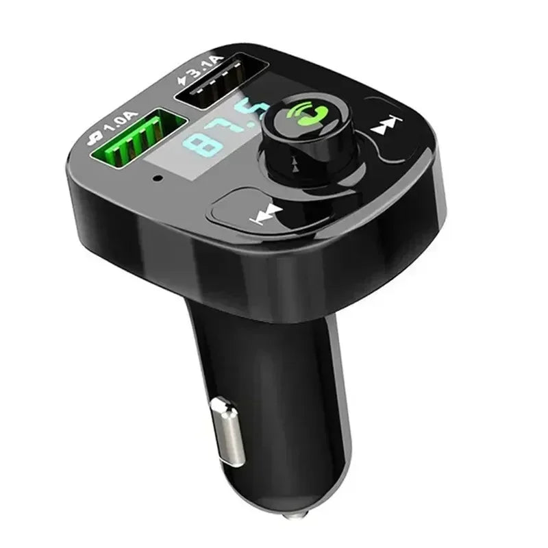 Bluetooth 5.0 LED MP3 Car Bluetooth FM Audio Receiver Hands-Free Transmitter 2.1A 3.1A QC3.0 PD Type C Dual USB Car kit Charger