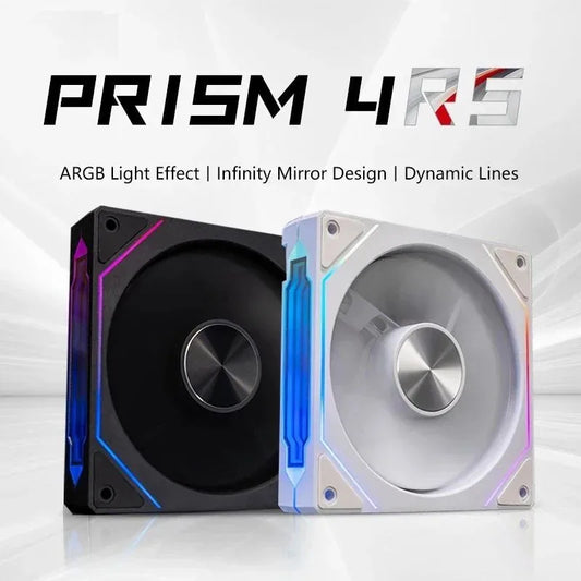 LDPCSJ PRISM 4 RS 12cm ARGB 4 Pin Computer Case Fan Quiet Cooling 12V Large Air Volume 800-1600RPM for Desktop Gaming PC Build