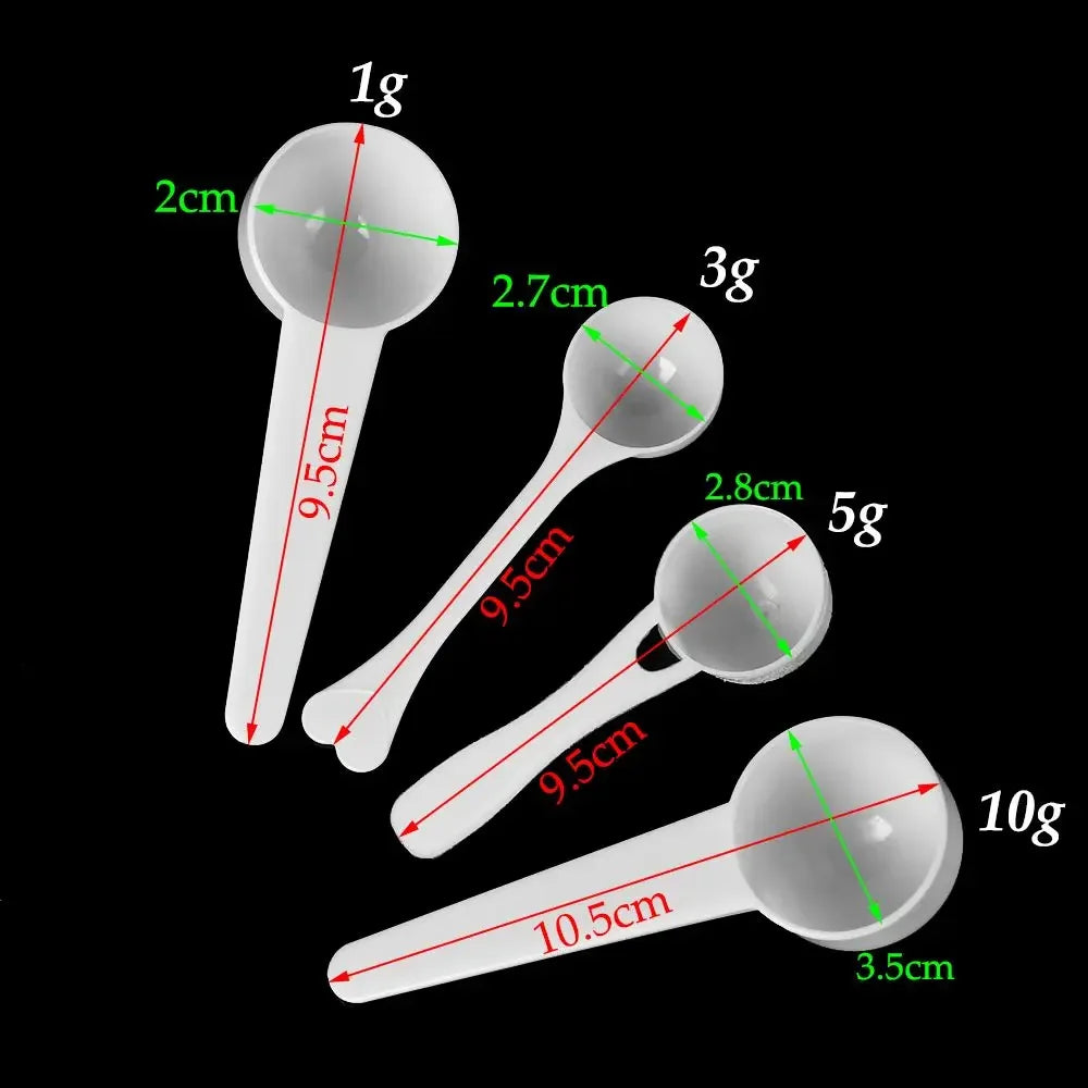 10PCS 1/3/5/10g Measuring Spoons Coffee Powder Spice Measure Scoop Protein Milk Powder Kitchen Baking Tools