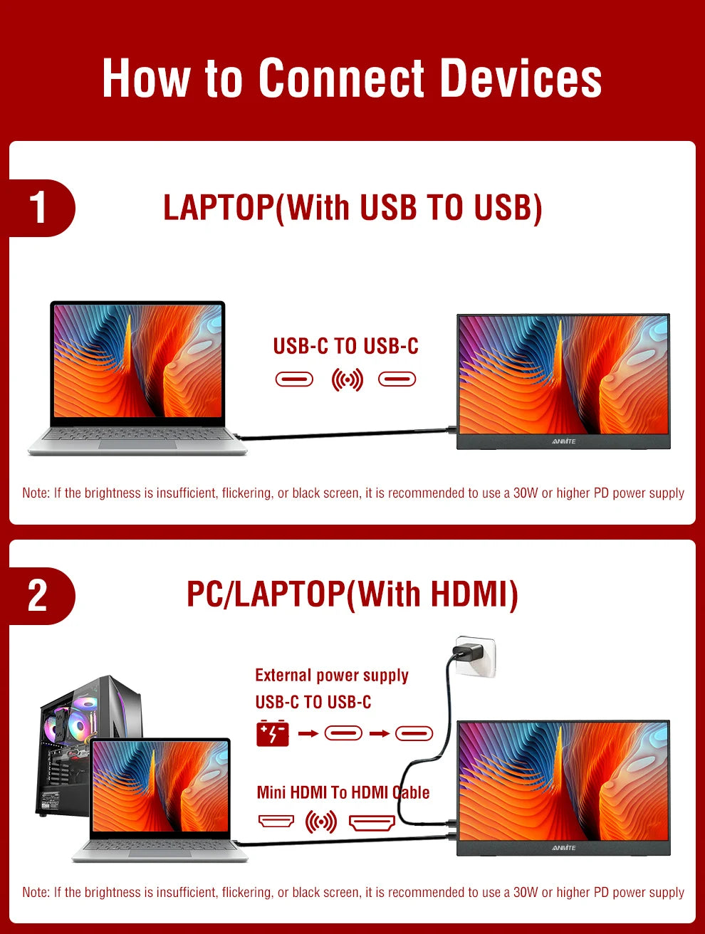 14 Inch Portable Touch Monitor Non-touch Optional 16:10 400cd/m2 Gaming Computer Expand Display For XBox PS4/5 Switch Loptop