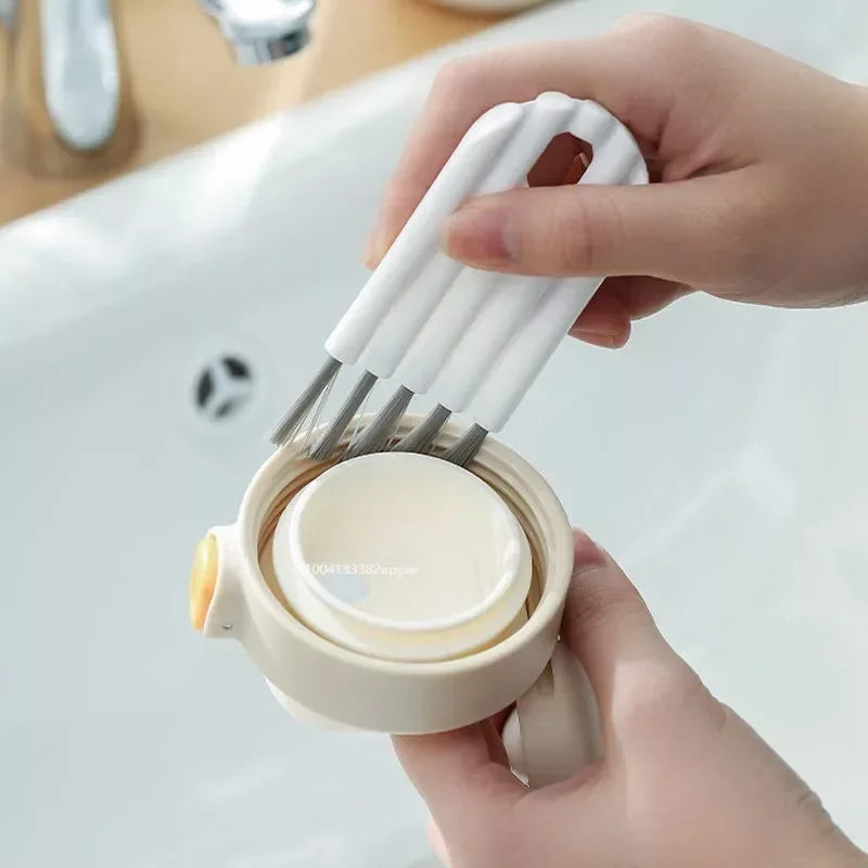 lexible Cup Lid Brush Kitchen Household Keyboard Tool Milk Bottle Insulation Cup Slot Cleaning Multifunctional Cleaning Brush