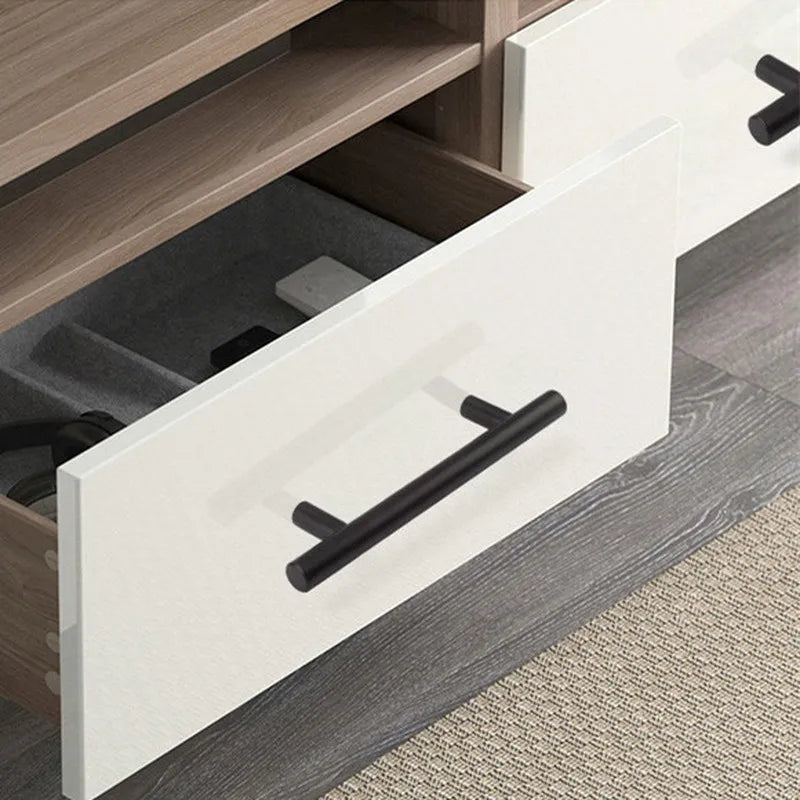 Modern  Matt Black Stainless Steel Kitchen Door Cabinet T Bar Handle Pull Knob 2" ~ 12'' Hardware Drawer Kitchen Handles