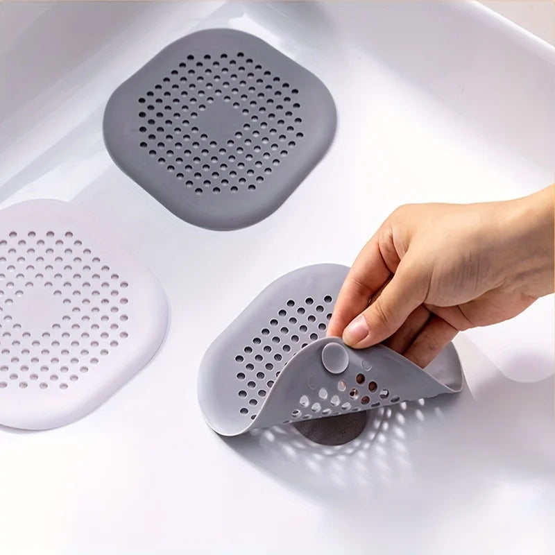 1pc Silicone Sink Hair Catcher, Shower Drain Cover Filter Control Sink and Tub Clog Preventer  Bathroom and Kitchen Accessories