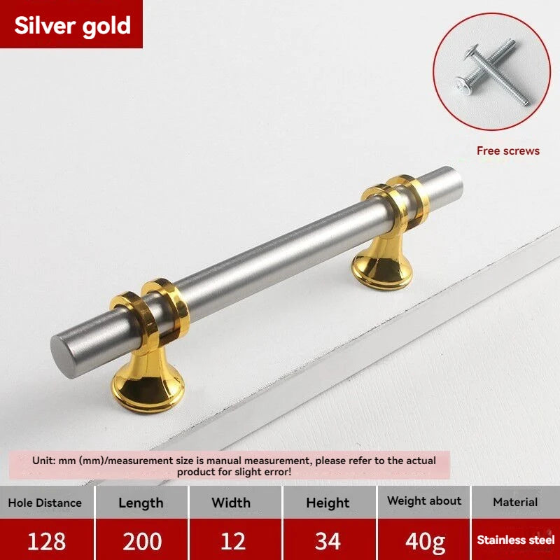 Handles Drawer Cabinet Furniture Kitchen Handles for Cabinet Knob Door Drawer Furniture Kitchen Knob Modern Simple Golden Silver