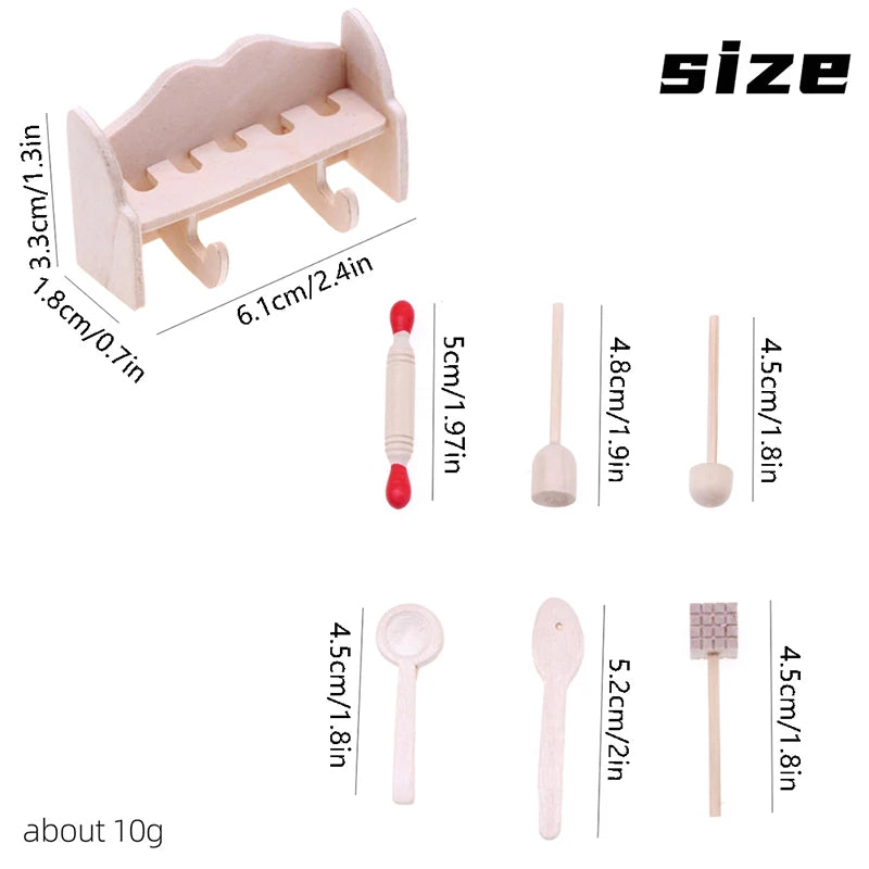 1/12 Dollhouse Miniature Kitchenware Kit Model Doll Kitchen Baking Supplies Decor Toy Micro Scene Construction Props