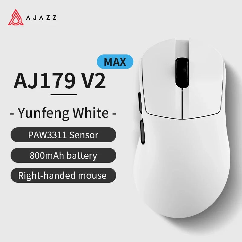 AJAZZ Wireless Gaming Mouse 3 Model With Magnetic Attraction Charging Base PAW3311 Sensor 12000 DPI For PC Laptop AJ179 V2/MAX