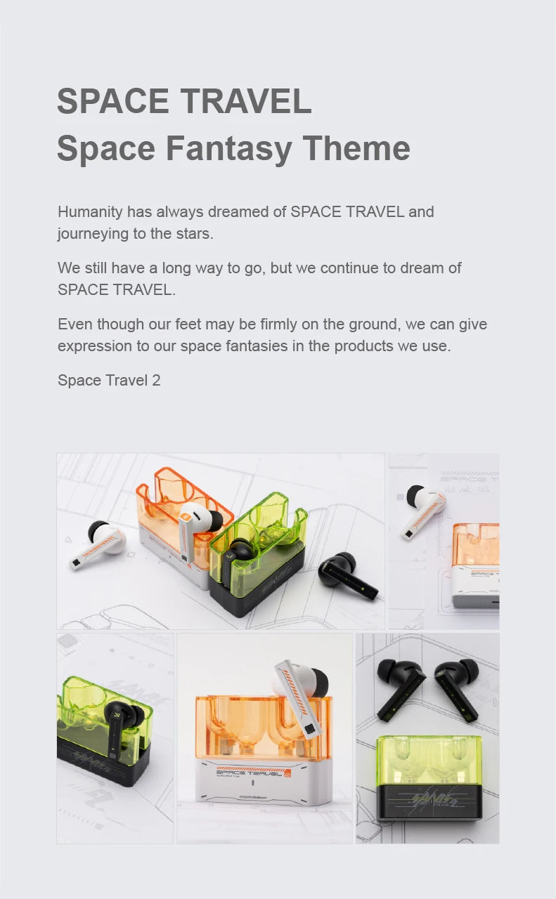 MOONDROP Space Travel 2 earphone HiFi Noise-Canceling TWS wiress Bluetooth 6.0 ANC Low-latency Game Mode SBC/AAC gaming headset