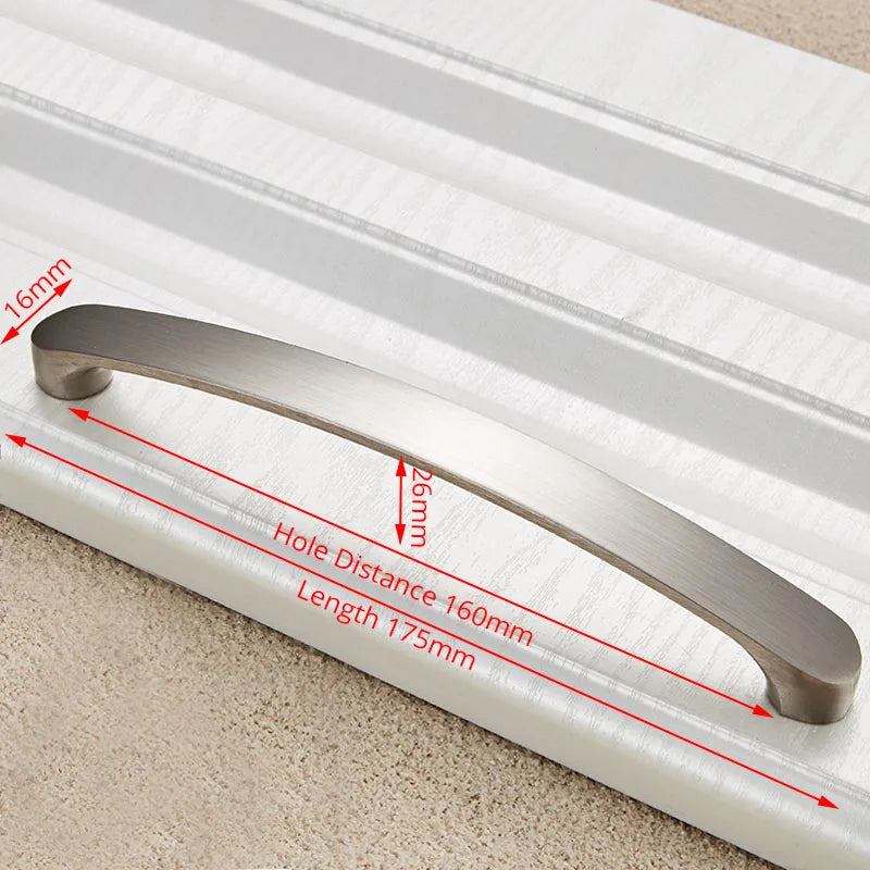Cabinet Handles Kitchen Door Handles Drawer Knobs Aluminum Alloy Wardrobe Door Handles Brushed Modern Style Hardware