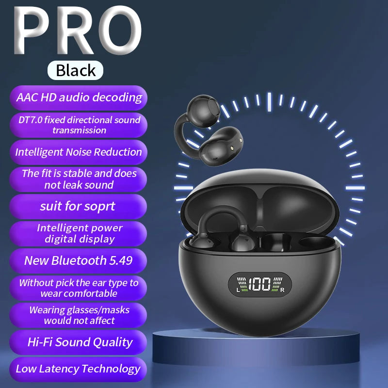 New Sport Earclip Wireless Headphone Bluetooth Earphone Audífonos Bluetooth Inalámbrico Gaming LED Display for Xiaomi Huawei