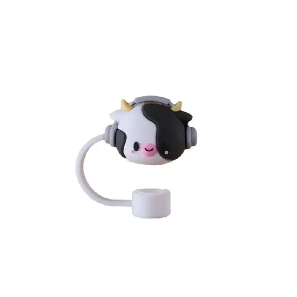 1PC Silicone Straw Plug Splash Proof Drinking Dust Cap Dust-proof Straw Tips Cover Cup Accessory Kitchen Tool Creative Reusable