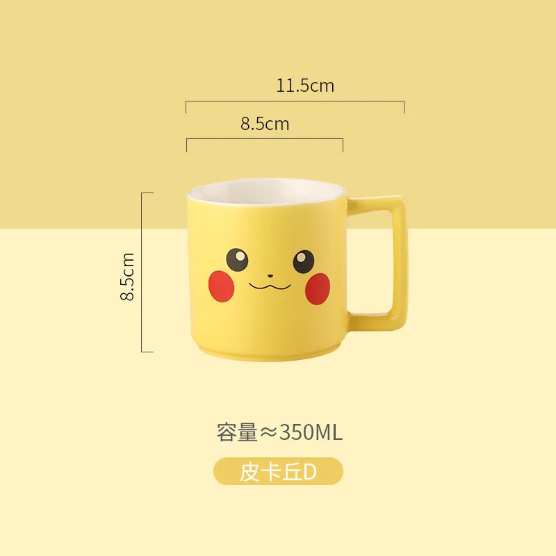 New Cartoon Pokemon Pikachu Mug Breakfast Milk Cup Cute Drink Tableware Ceramic Coffee Cup Gift Dessert Kawaii Drinkware Kitchen